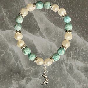 Amazonite with Pearls Bracelet